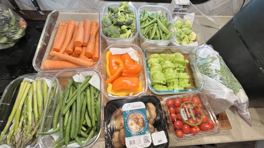 Fresh veggies during food prep