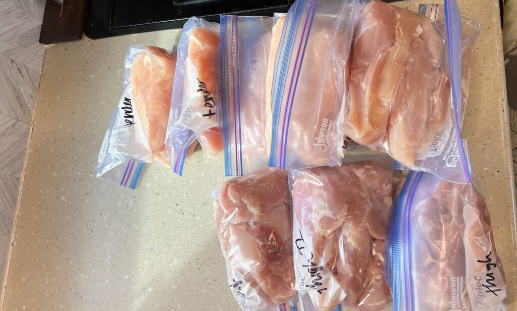 Portioned meat for easy meal prep